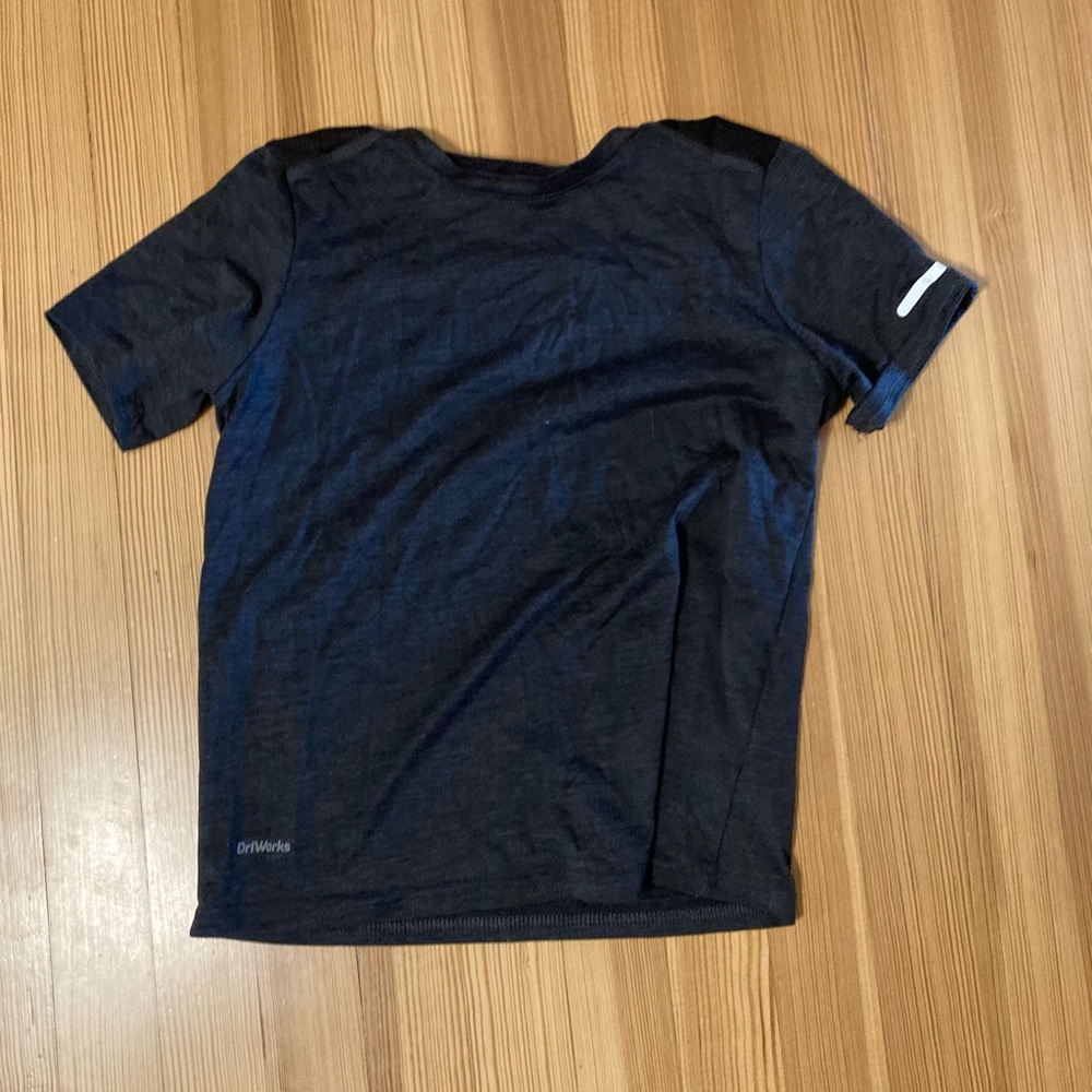 Boys black athletic works shirt